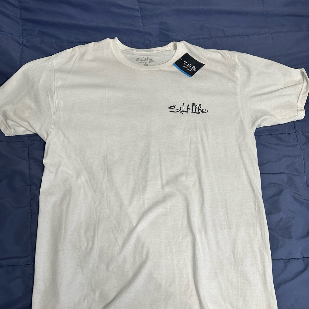 Salt Life White Short Sleeve Tee Classic Crew Neck